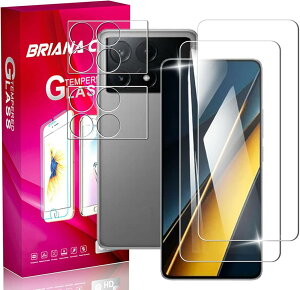 Briacicell �Ή��y2+2���Z�b�g�zXiaomi poco F6 pro�p�� �K���X�t�B���� (2��) + Xiaomi poco F6 pro 5G �p�� �J�����t�B���� (2��)�y���{���Ɏq�� 9H���x�z�V���I�~ Poco F6 Pro �t�C���� �����K���X �����ߗ� ��