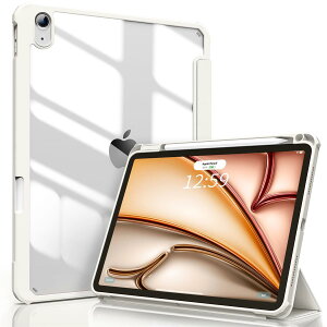 SQBEBS iPad Air 11�C���` (M3/M2) �P�[�X 20 25/20 24 iPad Air ��5����/��4���� �P�[�X 20 22/2020 10.9�C���` ���� �A�N���� �J�o�[ Apple Pencil Pro/USB-C/2 ���C�� ���X�[�d�Ή� �O�܂�X�^���h �N���A �y�� ���^