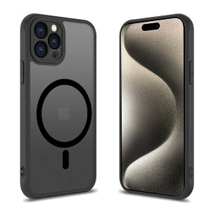 iPhone 15 Pro Max �P�[�X MagSafe�Ή� �ϏՌ� ������ �}�O�l�b�g���� �y�� ���^ �}�O�Z�[�t �}�b�g�� ���΂݂Ȃ� �ČRMIL�K�i �X�g���b�v�z�[���t�� ���C�� ���X�[�d�Ή� EUMADOVE (�u���b�N, iPhone 15 pro