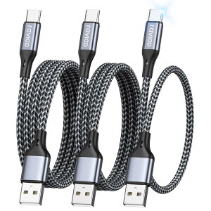 RAVIAD USB Type C �P�[�u���y0.3M+1M+2M�z�^�C�v C �P�[�u�� 3A �}���[�d �����f�[�^�]�� ���ϋv�i�C�����҂� USB-A to USB-C �P�[ �u�� iPhone 17 16 15�AGalaxy S25 S24 S23�AMacBook Pro�AiPad�AXperia XZ3 XZ2 XZs�ANote 10 9