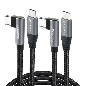aceyoon 100W USB C �P�[�u�� 1M Type-C L�� 2�{ �}���[�d �^�C�vC �P��L�^ 480Mbps �f�[�^���� CtoC �P�[�u�� 90�x ���� �I�X-�I�X 1���[�g�� for iPhone17 16 �V���[�Y for Galaxy �Ȃǂ�USB-C �X�}�z/�^�u���b�g/�m