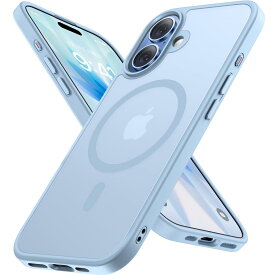 Miracase iphone 17 ケース【Magsafe対応・MIL米軍規格】iphone17 ケース 耐衝撃あいふおん17ケース、傷防止、落下耐性、指紋防止、黄ばみ防止、ストラップホール付き、薄くて肌に優しいデザイン、金属ボタン、マット、フロスト、半透明、水色