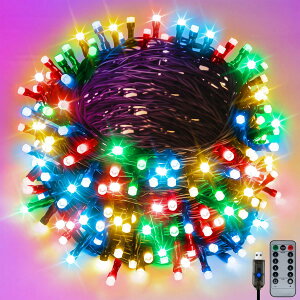 cshare LED �C���~�l�[�V�������C�g 10M 150�� �N���X�}�X���C�g LED �X�g�����O���C�g USB ���d �����R���t�� 8�_���p�^�[�� �L���������[ �^�C�}�[�@�\ ���C�����C�g �L�����v�p �K�[�����h���C