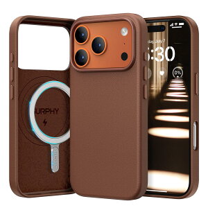 SURPHY iPhone 17 Pro �p�P�[�X ���U�[ MagSafe�Ή��C6.3�C���`�Ή�(20 25) �X�}�z�P�[�X iphone 17 Pro PU���U�[ �}�O�l�b�g���� �����̓}�C�N���t�@�C�o�[���t�� (�u���E��)