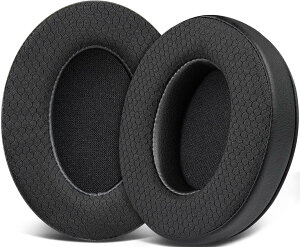 SOULWIT �C���[�p�b�h �C���[�N�b�V���� for HyperX Cloud 2/3/3S/1/Flight/Stinger/Stinger2/Core/Pro, CloudX Stinger/Flight�V���[�Y�p �p�b�h �m�C�Y�A�C�\���[�V�����t�H�[�� ��v�ȃ��b�V���t�@�u���b�N- �u���b