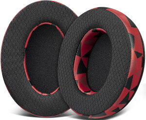 SOULWIT �C���[�p�b�h �C���[�N�b�V���� for HyperX Cloud 2/3/3S/1/Flight/Stinger/Stinger2/Core/Pro, CloudX Stinger/Flight�V���[�Y�p �p�b�h �m�C�Y�A�C�\���[�V�����t�H�[�� ��v�ȃ��b�V���t�@�u���b�N- ���b�h