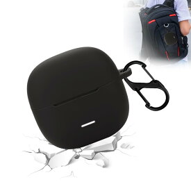 UrbanPulse FOR Redmi Buds 6 lite イヤホンケース 保護カバー 紛失防止用のフック付き シリコン材質 全面保護 耐衝撃 キズ防止 落下防止 防水 防塵 Xiaomi Redmi Buds 6 Lite 対応 保護ケース (ブラック)