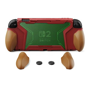 PlayVital BEYOND-GRIP Nintendo Switch 2�Ή� �������O���b�v�t��TPU�ی�P�[�X�J�o�[ �h�b�N�Ή� �e�w�O���b�v�L���b�v�t�� �ϏՌ� �l�ԍH�w�f�U�C���y���b�h���I�����W�z