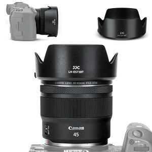 JJC ES-73B �t�� �Ԍ`�����Y�t�[�h Canon RF 45mm F1.2 STM �����Y�p Canon ES-73B �݊� �U67mm�ی�t�B���^�[�ƃ����Y�L���b�v �����\