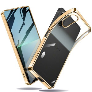 SONY Xperia 5 V �P�[�X �N���A �y�� �ϏՌ� TPU �o���p�[ �ČRMIL�K�i�擾 SOG12 SO-53D �J�o�[ �ɔ� ���ςȂ� �X�g���b�v�z�[���t �i�S�[���h�j