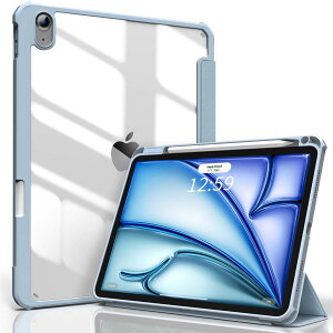 SQBEBS iPad Air 11�C���` (M3/M2) �P�[�X 20 25/20 24 iPad Air ��5����/��4���� �P�[�X 20 22/2020 10.9�C���` ���� �A�N���� �J�o�[ Apple Pencil Pro/USB-C/2 ���C�� ���X�[�d�Ή� �O�܂�X�^���h �N���A �y�� ���^