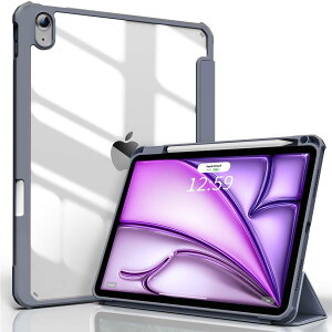 SQBEBS iPad Air 11�C���` (M3/M2) �P�[�X 20 25/20 24 iPad Air ��5����/��4���� �P�[�X 20 22/2020 10.9�C���` ���� �A�N���� �J�o�[ Apple Pencil Pro/USB-C/2 ���C�� ���X�[�d�Ή� �O�܂�X�^���h �N���A �y�� ���^