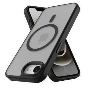 PinLiSheng �Ή� iPhone16e �P�[�X ������ MagSafe�Ή� �}�O�l�b�g���� �J�o�[ �ČRMIL�K�i �ϏՌ� �}�b�g�� ���΂݂Ȃ� �X�g���b�v�z�[���t�� ���C�A���X�[�d�Ή�,�u���b�N_B