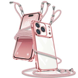 Muciyazi �P�[�X �p�� iPhone 17 Pro Max �N���A �V�����_�[ �J�o�[ ���|�� �΂߂��� ��|���P�[�X ���� ���^ �y�� TPU �g�уP�[�X �R�t�� �΂߂��� �D��X�g���b�v�t�� ���������\ ���O���\ ��