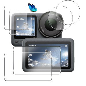 �y6���Z�b�g�z �Ή� DJ I Osmo Action 6 �K���X�t�B���� + �J�����t�B���� �y�J���������Y�ی� + �t���ی�+ �T�u��ʃt�B�����z ���{���Ɏq �d�x9H �Ή� DJ I �I�Y���A�N�V���� 6 �t�B���� �����K���X