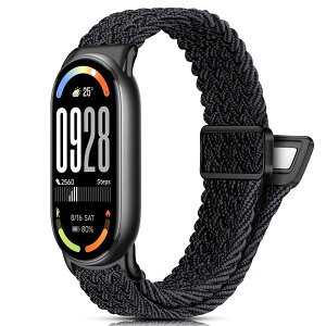 [AGUPERFIT] �R���p�`�u�� Xiaomi Smart Band 9/8 �o���h�A�G���K���g�ŉ��K�ȃi�C�����҂ݐL�k���x���g �����ڑ����i ���i�K�ɒ����ȃX�e�����X�X�`�[���}�O�l�b�g�o�b�N���t�� �X�|�[�c�x���g Mi B