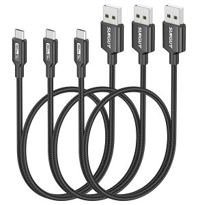 SUNGUY Micro USB�P�[�u�� 0.5M �y3�{�g�z �}�C�N��usb�P�[�u�� �A���h���C�h Micro-B QC3.0/2.0 2.4A�}���[�d USB2.0�f�[�^�]�� ���ϋv�i�C���� Galaxy S7/S6/S4�AMoto G4/G5S/E4�ALG V10/G4/Stylo 3 Plus�Ȃǃ}�C�N���@��