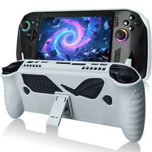 ONETIAOLONG For ASUS ROG Xbox Ally X/ROG Xbox Ally �p �P�[�X �X�^���h�@�\�t�� �l�ԍH�w�f�U�C�� ��̎�?���_�炩��TPU�f�� �ی�J�o�[ ���h�~ �ϏՌ� �y�� ���M�݌v ����~ ���E�ȒP-White