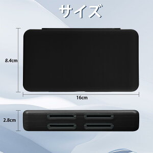 Switch 2 �Q�[���J�[�h�P�[�X 48���X�C�b�`�J�[�h��Micro SD96�����[�\ �}�O�l�b�g���J�� �n�[�h�V�F�� ���R���[ �ϏՌ� ���h�~ �z�R���h�~ �����^�ѕ֗��iBlack�j