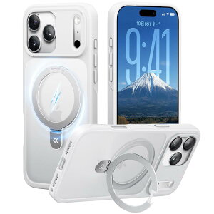 CASEKOO for iPhone 17 Pro �P�[�X�y3�{�ČRMIL�K�i �ϏՌ��z�y3in1�B���X�^���h�^MagSafe�Ή��E�c�����đΉ��E�����O�@�\�z�}�b�g�d�グ �w��h�~ ���ϖh�~ ����~�� �X�g���b�v�z�[���t�� �����݌v