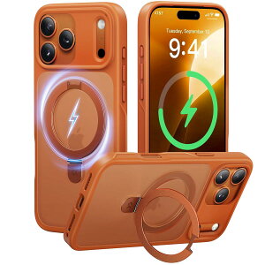 CASEKOO for iPhone 17 Pro �P�[�X�y3�{�ČRMIL�K�i �ϏՌ��z�y3in1�B���X�^���h�^MagSafe�Ή��E�c�����đΉ��E�����O�@�\�z�}�b�g�d�グ �w��h�~ ���ϖh�~ ����~�� �X�g���b�v�z�[���t�� �����݌v
