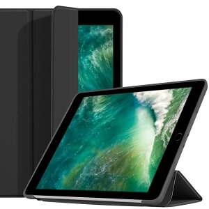 SM PURF �P�[�X iPad 6 / 5 / Air2 / Air �p 9.7�C���` �J�o�[ �O�܂�X�^���h �ϏՌ��J�o�[ �I�[�g�E�F�C�N�A�b�v/�X���[�v�@�\ (�u���b�N) STC97B