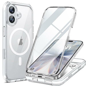 Miracase iPhone17 �P�[�X MagSafe�Ή� �X�}�z�P�[�X ��Phone17 �p �J�o�[ 9H �����K���X 360°�ی� �S�g�o���p�[�ی�P�[�X 6.3�C���` �t���J�o�[ ���C�� ���X�[�d�Ή� �}�O�Z�[�t�Ή� �}�O�l�b�g���� �N