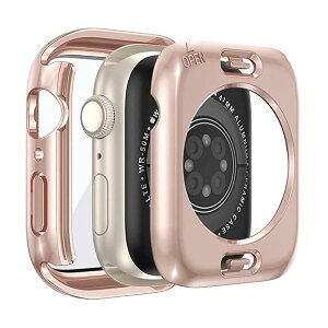 YUGYUG �Ή� Apple Watch �P�[�X 40mm 41mm 42mm 44mm 45mm 46mm 49mm Apple Watch �J�o�[ PC�f�� �h�� IP68 360�Ǔx 2 in 1 �O��̕ی� ���{���Ɏq�� ��d�\�� �A�b�v���E�H�b�` �J�o�[ �S�ʕی� �����K���X �L�Y�h�~(