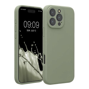 kwmobile �X�}�z�P�[�X Apple iPhone 16 Pro Max�Ή� �P�[�X - TPU �V���R�� �J�o�[ �ϏՌ� ���h�~ - �O���[���O���[