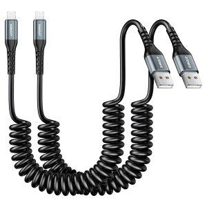 SUNGUY �R�C���^ USB - ���C�g�j���O�P�[�u�� �ԗp 2 �{���� 0.4M����1M�܂� �L�т� [MFi �F��] ���[�� iPhone �[�d�P�[�u�� �}���[�d CarPlay �P�[�u�� iPhone 14/13/12/11 Pro Max/XS/MAX/XR/XS/iPad/iPod �Ή�
