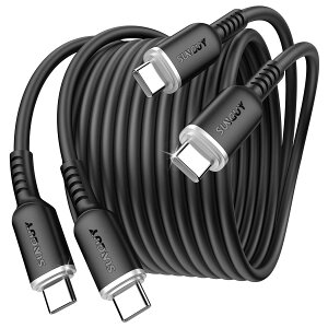 SUNGUY USB Type C�P�[�u�� 2m PD�Ή� ���܂Ȃ��P�[�u�� �V���R���f�ލ̗p �y2�{�Z�b�g�z100W/5A ���}���[�d USB C to C Android Auto/Carplay�Ή� ���ϋv�� iphone17/16/15�V���[�Y/iPad/MacBook Pro 2020/Galaxy S25 S24 Ultra/
