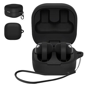 HVUYAL �P�[�X For �\�j�[(SONY) LinkBuds Clip�Ή� �P�[�X �����h�~�p�̃t�b�N�𓋍ڂ��� �y�� �L�Y�h�~ �h�o �����ɂ��� �_�炩�ȃV�� WF-LC900��p �P�[�X�J�o�[ �����h�~�ی�(�u���b�N)