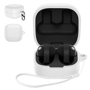 HVUYAL �P�[�X For �\�j�[(SONY) LinkBuds Clip �Ή� �P�[�X �����h�~�p�̃t�b�N�𓋍ڂ��� �y�� �L�Y�h�~ �h�o �����ɂ��� �_�炩�ȃV�� WF-LC900��p �P�[�X�J�o�[ �����h�~�ی�(�z���C�g)
