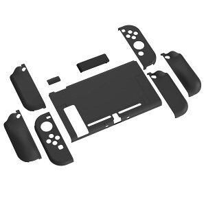 PlayVital AlterGrips Nintendo Switch�ɑΉ��p�l�ԍH�w�Ɋ�Â����O���b�v�J�o�[�ƕی�V�F���A�V�F�����O���X�t�B�������T�����C�J�o�[���{�^���L���b�v�͕t�����Ă��܂��y�u���b�N�z
