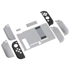 PlayVital AlterGrips Nintendo Switch�ɑΉ��p�l�ԍH�w�Ɋ�Â����O���b�v�J�o�[�ƕی�V�F���A�V�F�����O���X�t�B�������T�����C�J�o�[���{�^���L���b�v�͕t�����Ă��܂��y�N���V�b�NNES�X�^�C��