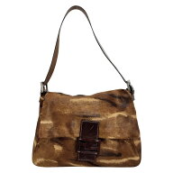 【中古】FENDI フェンディ ワンショルダーバッグ マンマバケット ハラコ ブラウン 26325