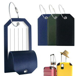 Doyime荷物ラベルラゲッジタグ【三枚入り】スーツケースタグバッグ用ネームタグ旅行タグ荷物タグスネームタグPU皮製防水識別が簡単取り外し簡単超軽量紛失防止柔軟耐用出張用トラベル…