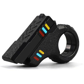 ストレス解消おもちゃ 多機能プッシュカード フィンガースライダー フィジェットトイ 3Dプリント テクスチャスピナー リング 指先フリップ 統合型ストレスリリーフ玩具 (ブラック)