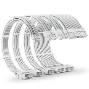 AsiaHorse12VHPWRPSU延長ケーブルキットRTX50/40シリーズ用、16AWGPcie5.0ケーブル延長キットソフトブレイド16ピン-16ピンケーブルキット24ピンATX/4+4ピンEPS/12+4pin