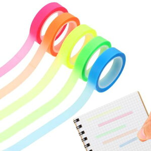 付箋フィルム【5色】半透明フィルムふせん蛍光インデックスタブ付箋セット学校事務用品、蛍光色、薄型、学用品、事務用品、文房具などに