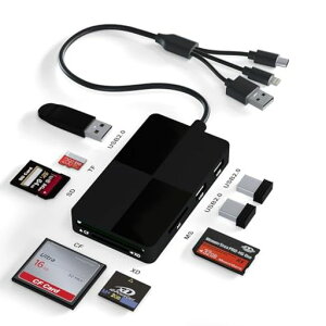 SDJ[h[_[y2025Voz8in1Lightning/TypeC/USB-SD/TF(MicroSD)/MS/XD/CFJ[h[_[USB|[g3to`ݒsvʐ^/rfI0TG@\