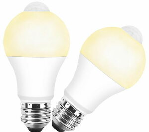 SYXKJLED電球E26ボディセンサー電球60W形相当7W電球色3000K800LM明暗センサー付きオートライトのオン/オフ節電省エネルギー調光不可盗難を防ぐ玄関トイレ廊下階段(2個入り)