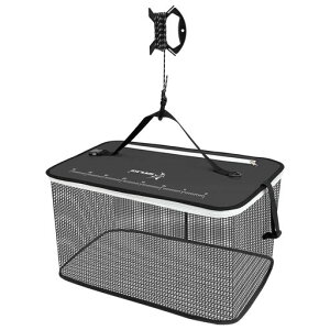 サンライク(SANLIKE)スカリフローティングスカリ折りたたみスカリ折り畳みスケール測定付き活かし網バッカン多機能釣り釣り具釣り用ケースバケツ(グレー【S】40*25*24cm)(black黒M)