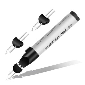 Dazzlestar2025最新型カービングヒートペンヒートペン小型電池式スレッドバーニングツール手芸レザークラフト糸カット糸止め電熱ペン切断焼止めカービングペンDIY模型用ツール(シルバー本…