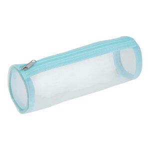 GLIDESMOOTHペンケース筆箱透明ペンバッグメッシュポーチ大容量多機能文房具収納収納バッグオフィス用品1個スカイブルー円形