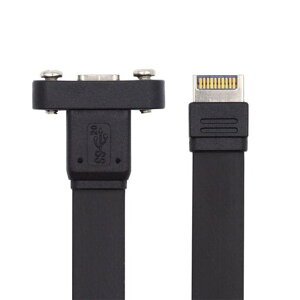 xiwai USB 3.2 �����f�[�^�P�[�u�� 20Gbps IDC Type-E 20�s�� - USB-C Type-C���X�t�����g�p�l���w�b�_�[�A�_�v�^�[�R�[�h 1.6�t�B�[�g �t���L�V�u���t���b�gFPC�f�U�C�� SSD HDD �d�b �^�u���b�g�Ή�