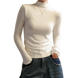 [Z8two]ハイネックトップスレディースTシャツ女性るインナー長袖Tシャツ秋冬トップスセーターカッさわやかやさしい肌ざわり保温保湿防風暖かい無地伸縮性Tシャツ