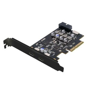 Cablecc 10Gbps USB 3.1 Type-E �t�����g�p�l���\�P�b�g & 19�s��/20�s�� USB3.0 & �f���A��Type-C USB-C - PCI-E Express�J�[�h�A�_�v�^�[ ASM3142 VL822