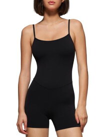 [CRZYOGA]ジャンプスーツレディースヨガオールインワンキャミソールカップ付ショートパンツピラティストレーニングButterluxe股下4インチ/10センチアジアフィットブラックL