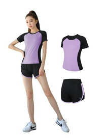 Seeya(シーヤ)スポ一ツウェアレデイース上下セットトレ-ニングウェアランニングウェアジムフイットネス(2点セットパープルS)